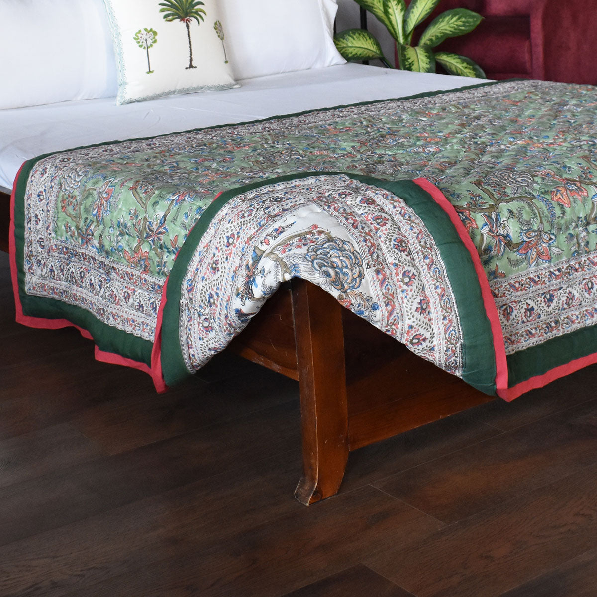 Cool Cotton Blanket For Night Sweats Single Size Quilt |  Bela Mint Green 251207