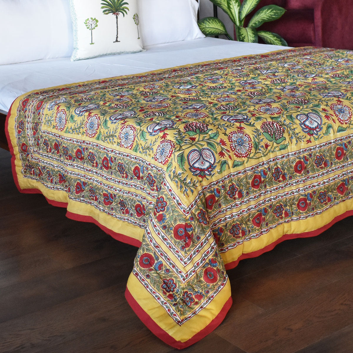 Reversible Quilt Bedding Single Size Quilt | Spring Yellow Garden 251206