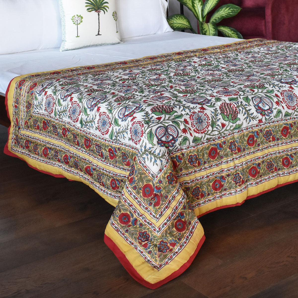 Reversible Quilt Bedding Single Size Quilt | Spring Yellow Garden 251206