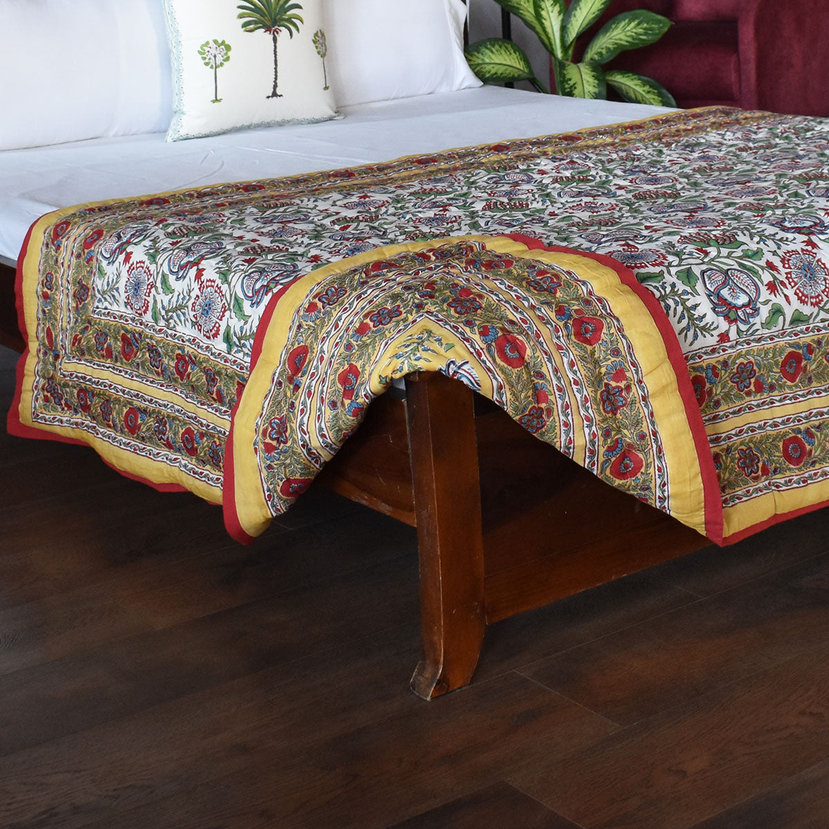 Reversible Quilt Bedding Single Size Quilt | Spring Yellow Garden 251206