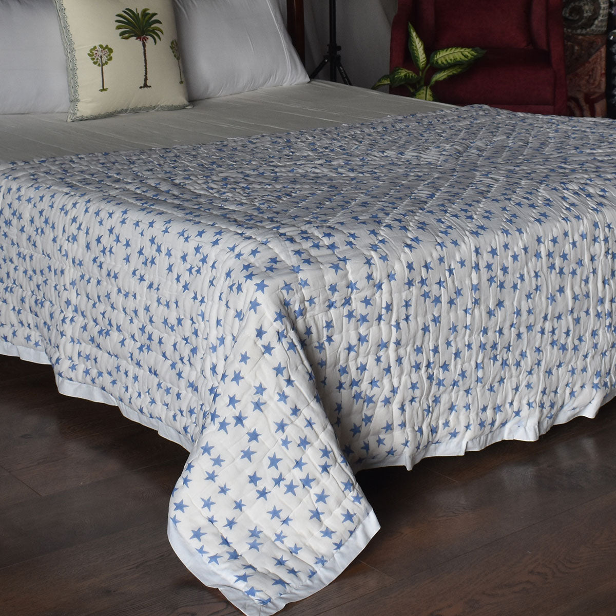 Lightweight Cotton Quilt For All Seasons Single Size Quilt |  Star Blue 202509