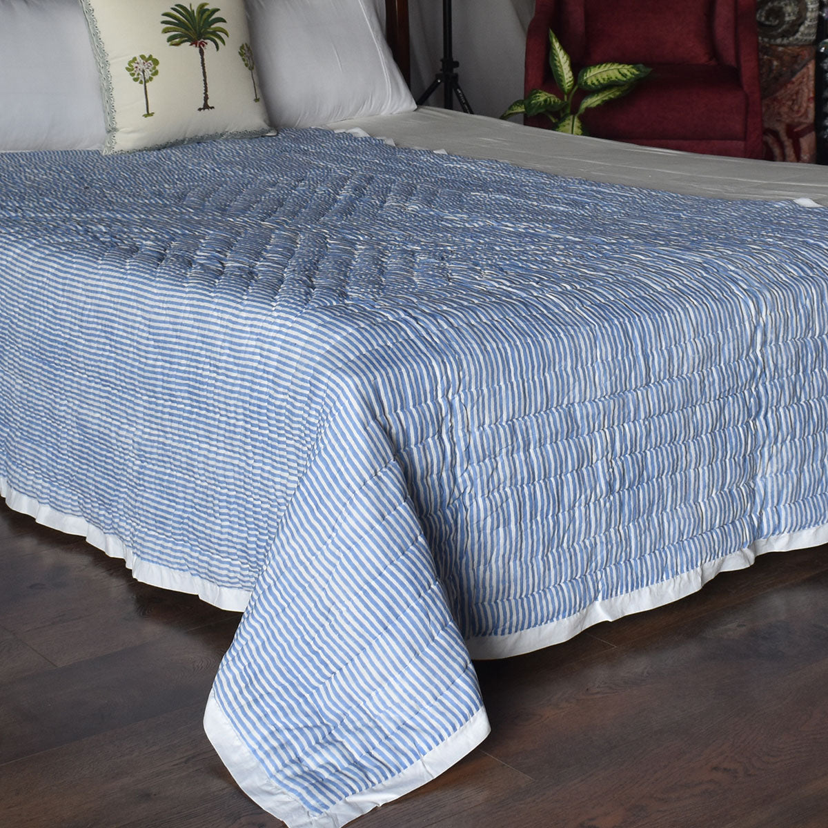 Lightweight Cotton Quilt For All Seasons Single Size Quilt |  Star Blue 202509