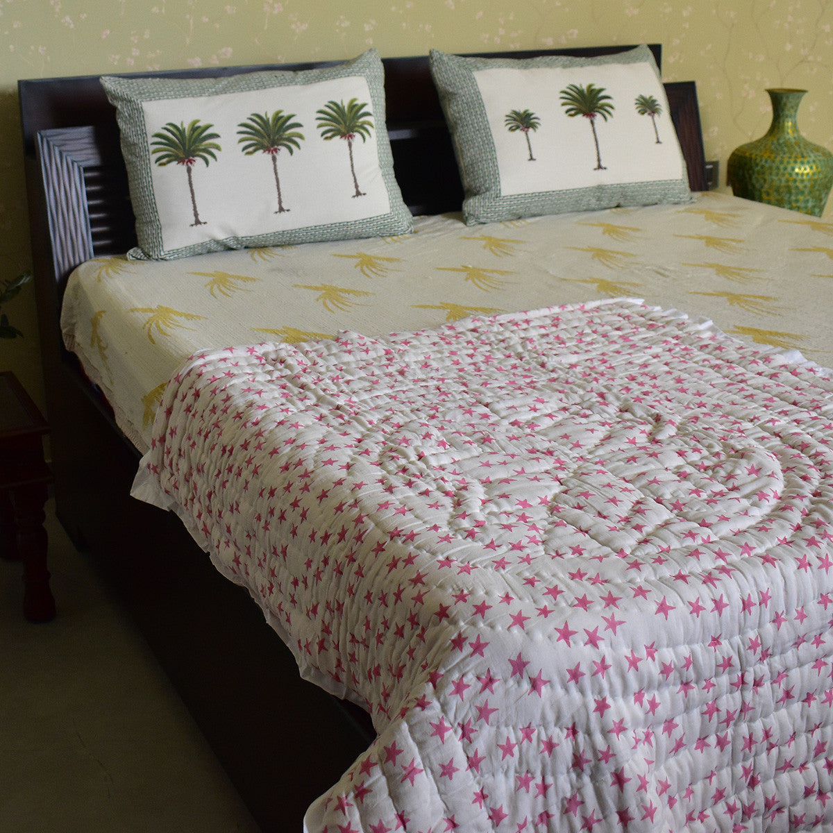 100 X 140 Cm Cotton Baby Blanket –Jaipur Razai | Star Pink 202511