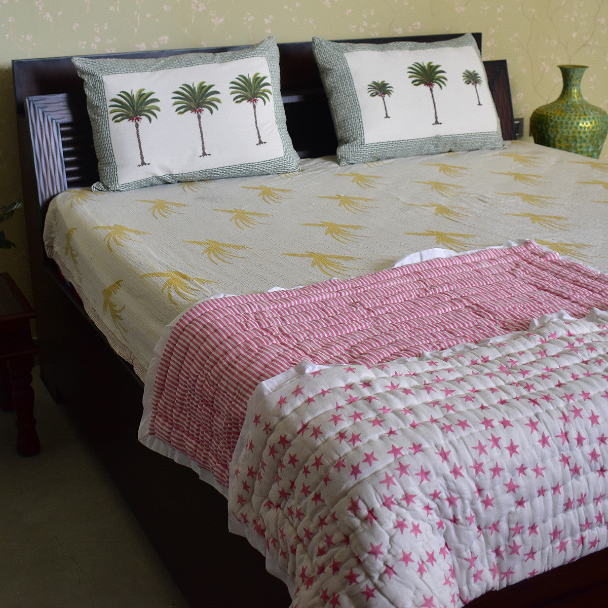 100 X 140 Cm Cotton Baby Blanket –Jaipur Razai | Star Pink 202511