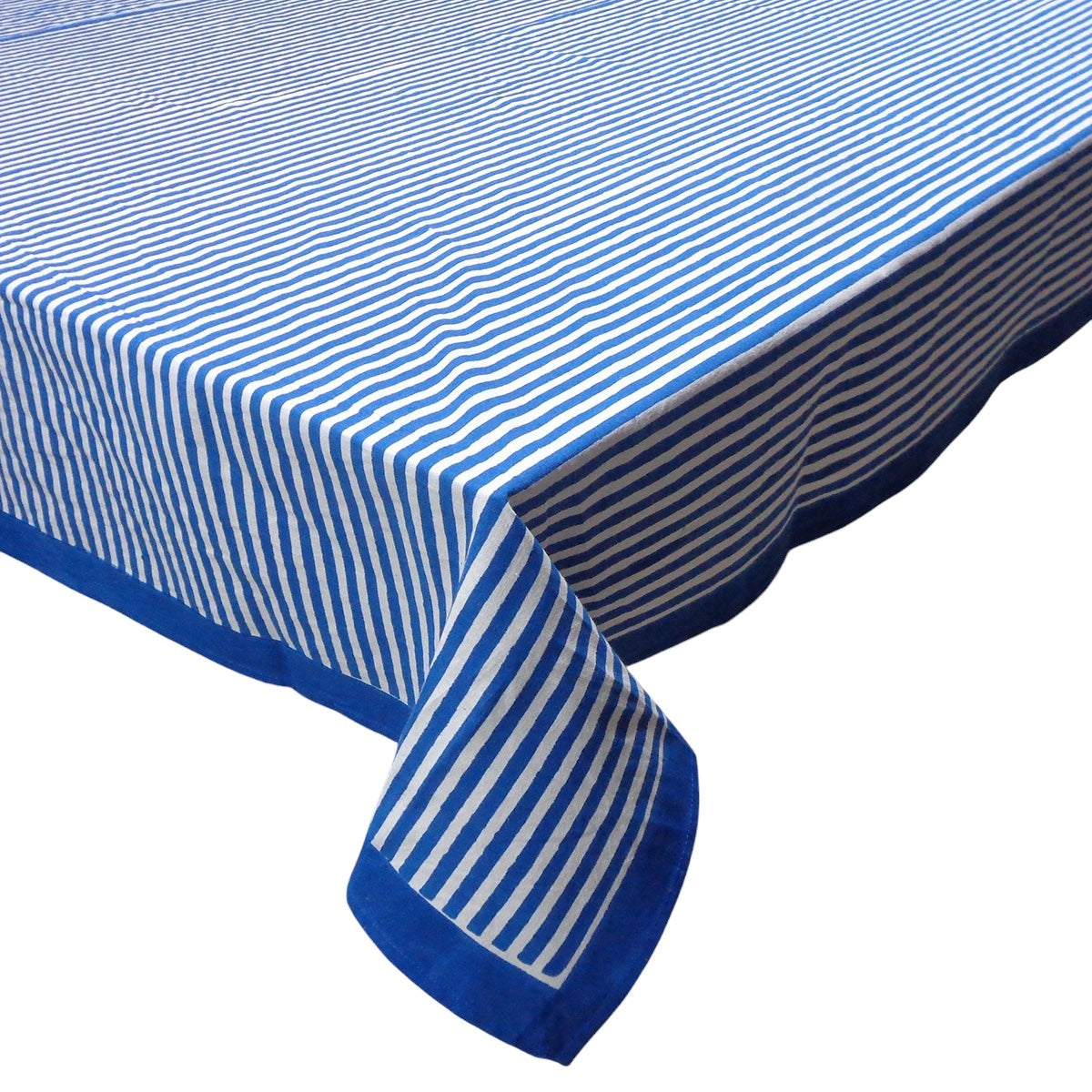 Fine Cotton Reversible Tablecloth For Family Meals | Stripes Navy 202519