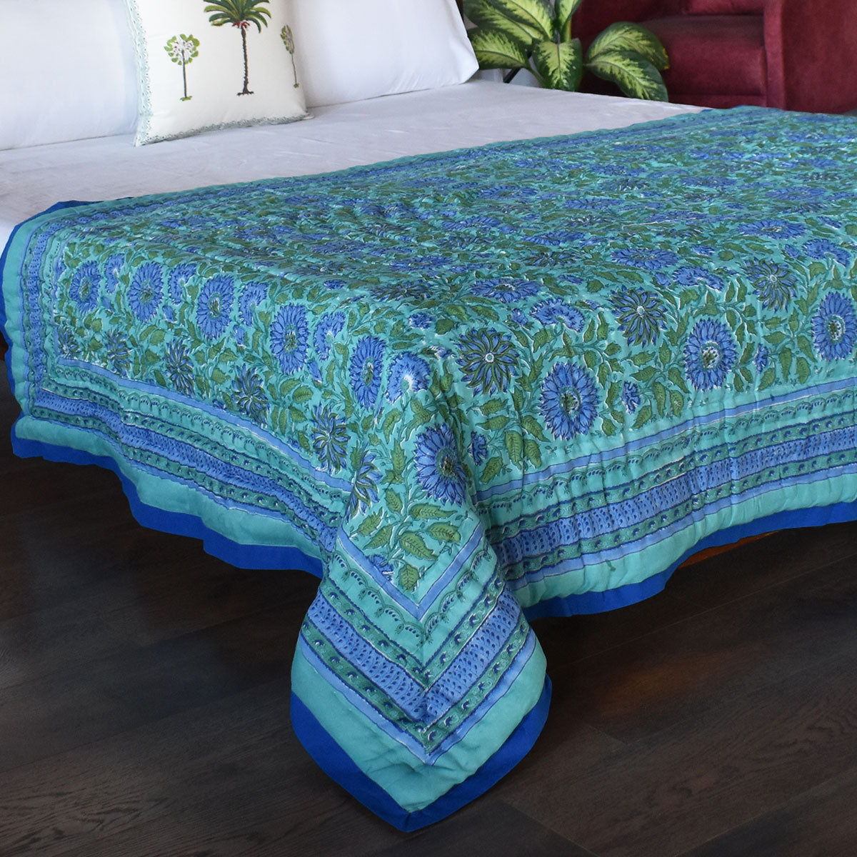 Eco-Friendly Natural Dyed Single Bedding | Surajmukhi Blue 10240