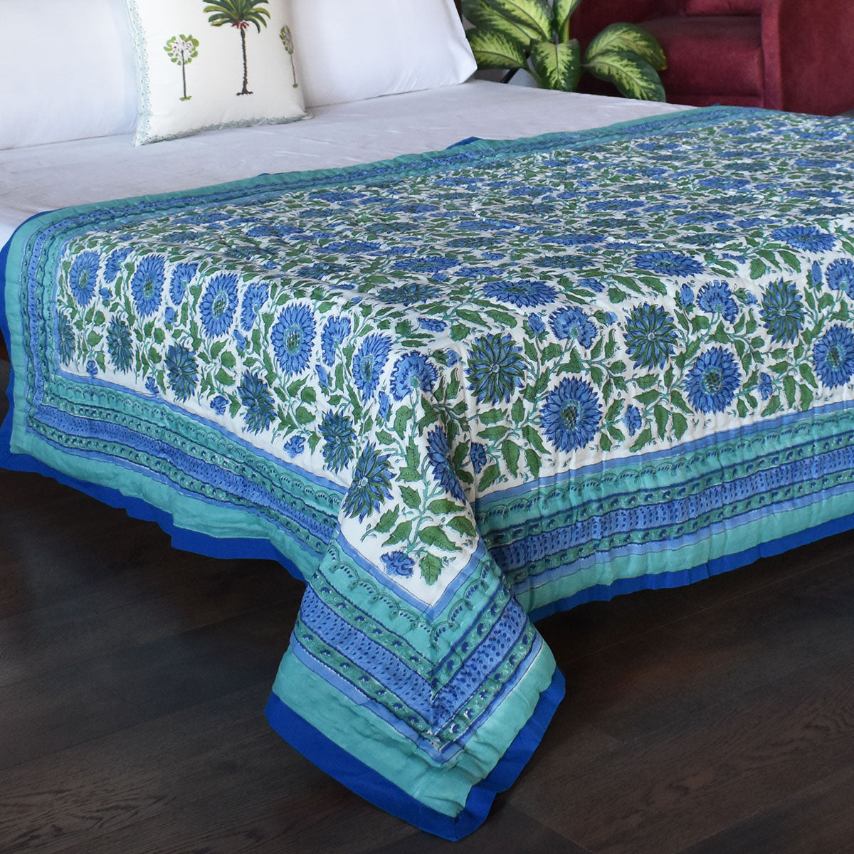 Eco-Friendly Natural Dyed Single Bedding | Surajmukhi Blue 10240