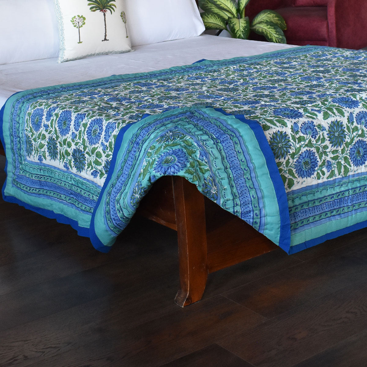 Eco-Friendly Natural Dyed Single Bedding | Surajmukhi Blue 10240