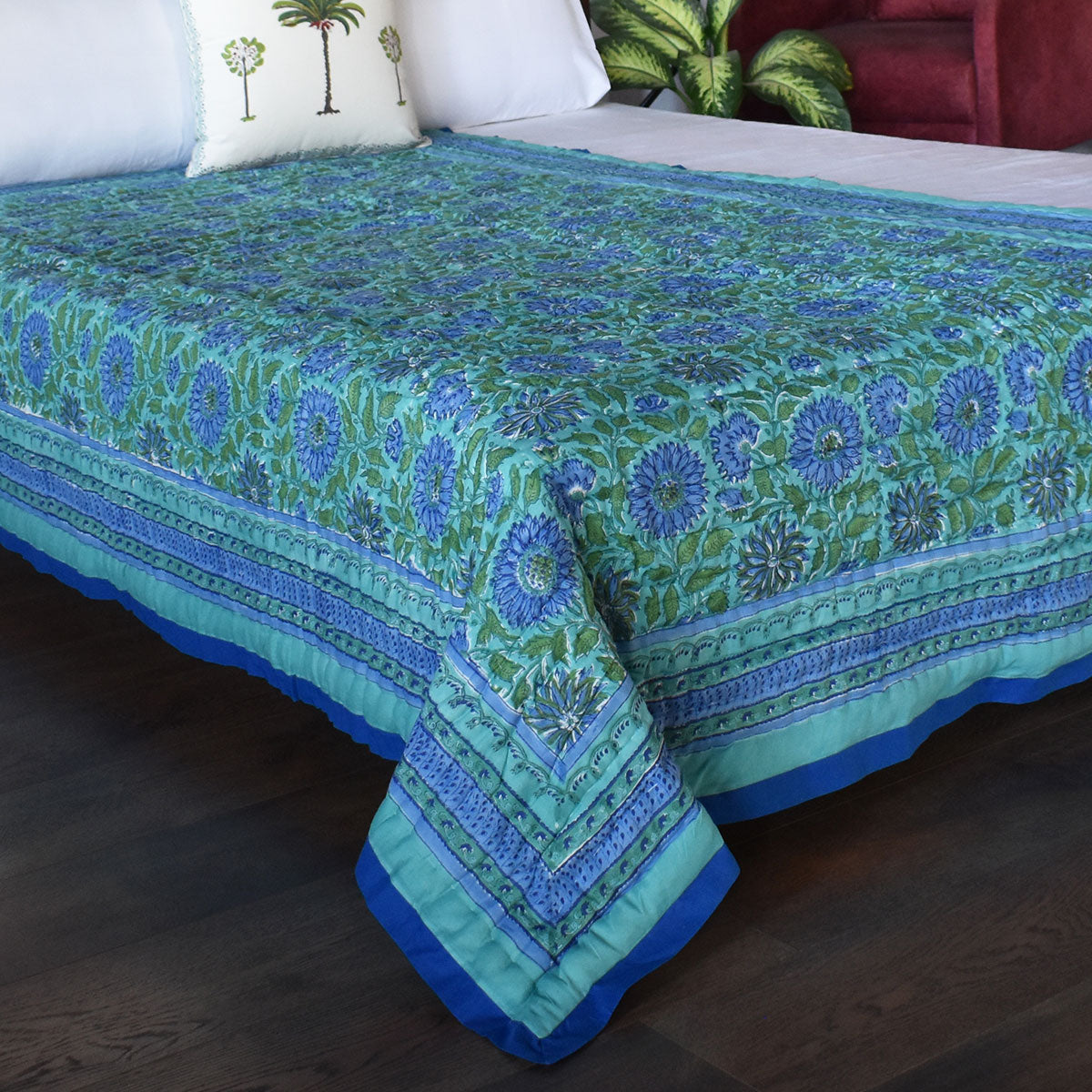 Eco-Friendly Natural Dyed Single Bedding | Surajmukhi Blue 10240