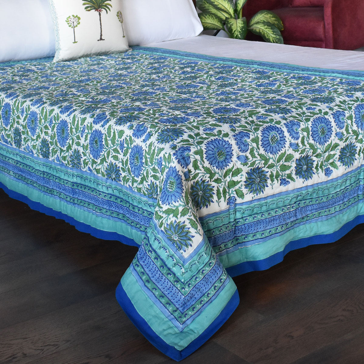 Eco-Friendly Natural Dyed Single Bedding | Surajmukhi Blue 10240