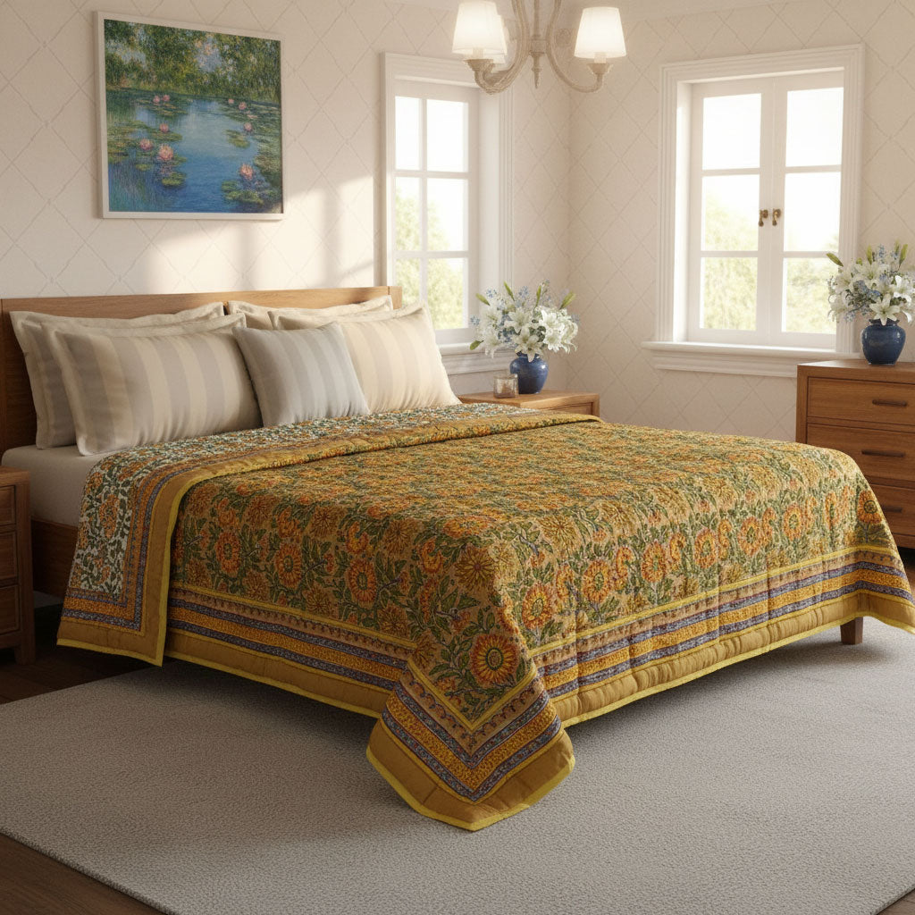 Double Bed Quilt | Surajmukhi Canary Gud 102383