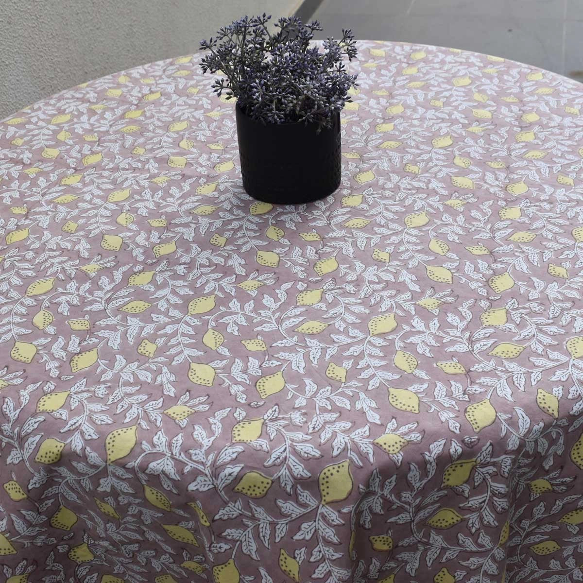 180 Cm Diameter Round Tablecloth Lemon Earth