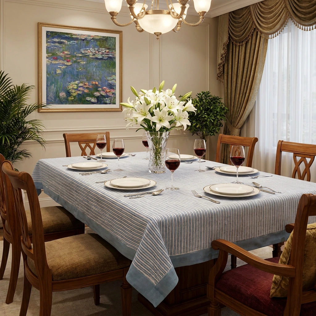 Ethnic Print Long Tablecloth | Two Stripe Starlight 202212