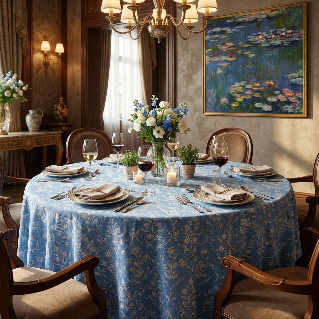 Soft Cotton Round Table Cover Vine Leaf Alaskan Gud