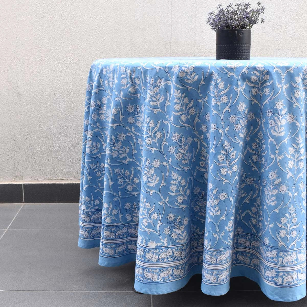 Soft Cotton Round Table Cover Vine Leaf Alaskan Gud