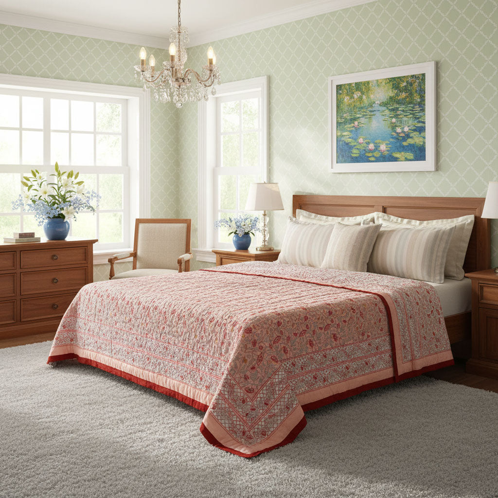 Breathable Natural Fiber Quilt | Waterlily Pink Gud 906174
