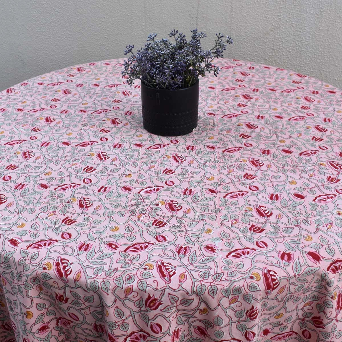 Ethnic Motif Round Table Cover | Waterlily Pink Gud 906174
