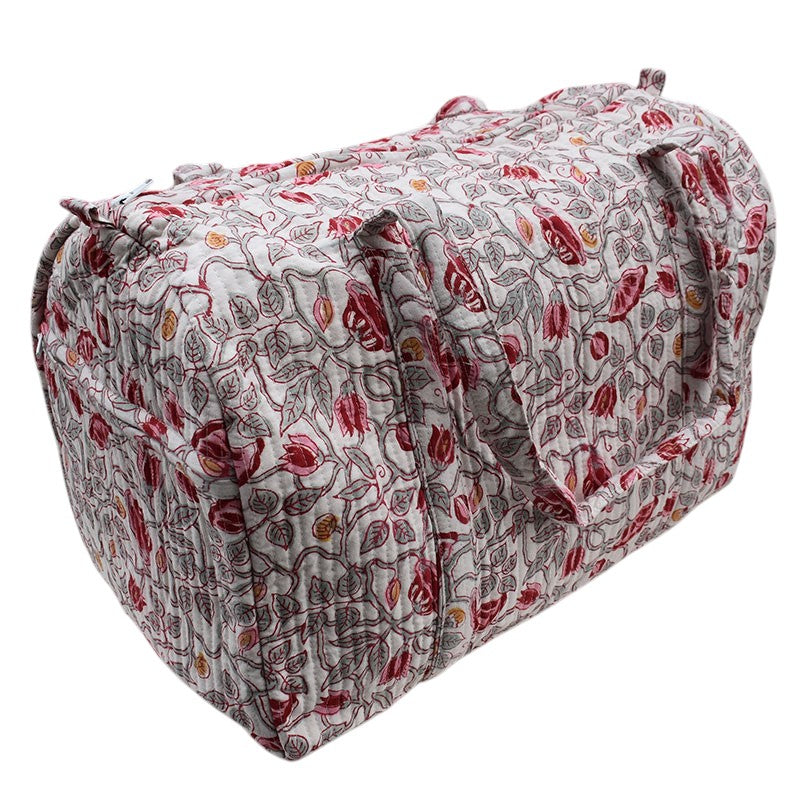 Block Printed Weekender Travel Bag