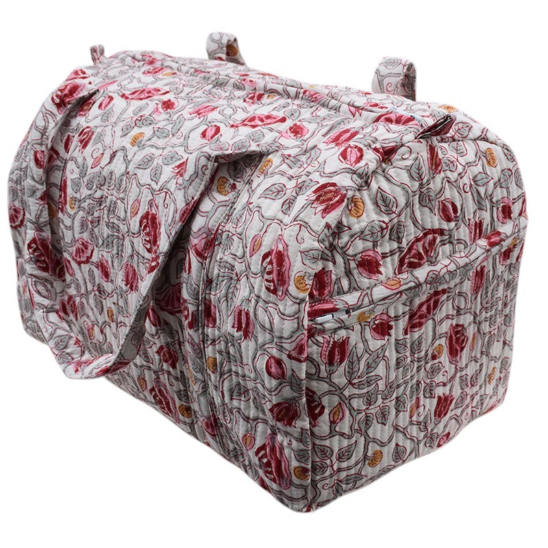 Block Printed Weekender Travel Bag