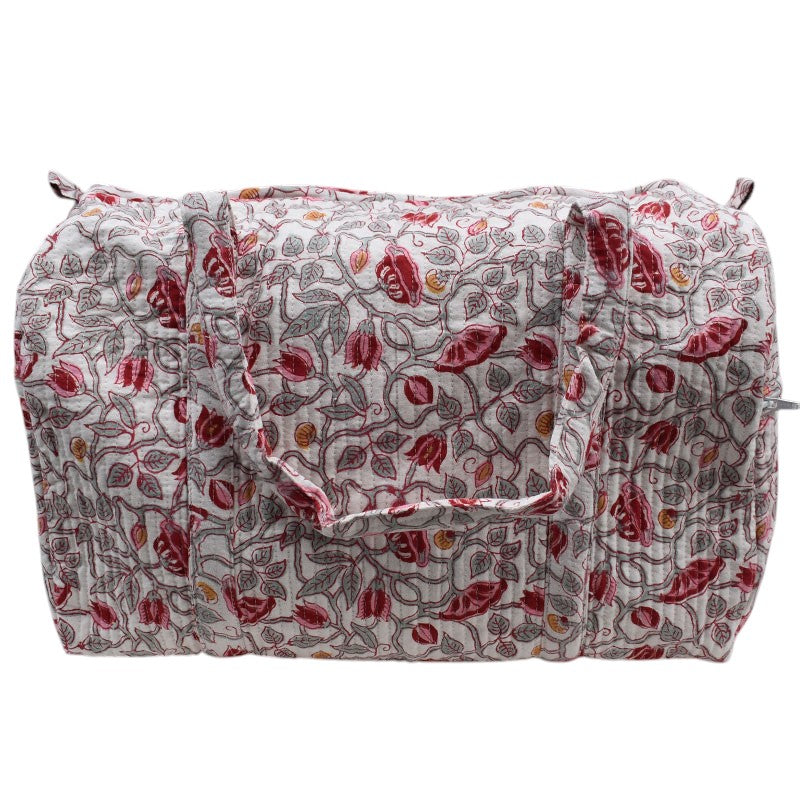 Block Printed Weekender Travel Bag