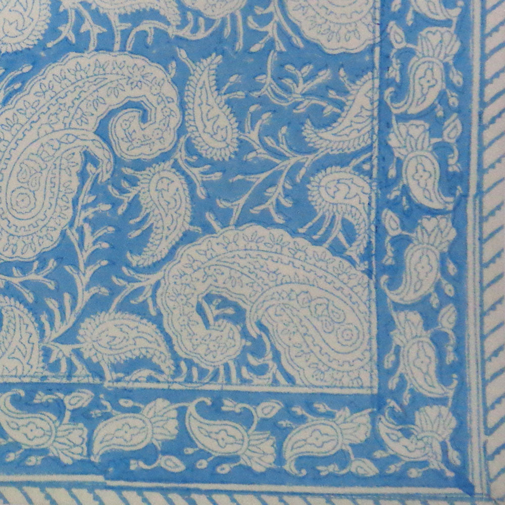 Hand Block Printed Cotton Canvas Table Mat 32x48 cms (Set of 2 Table mats) | Ambi Aqua Gud 200868