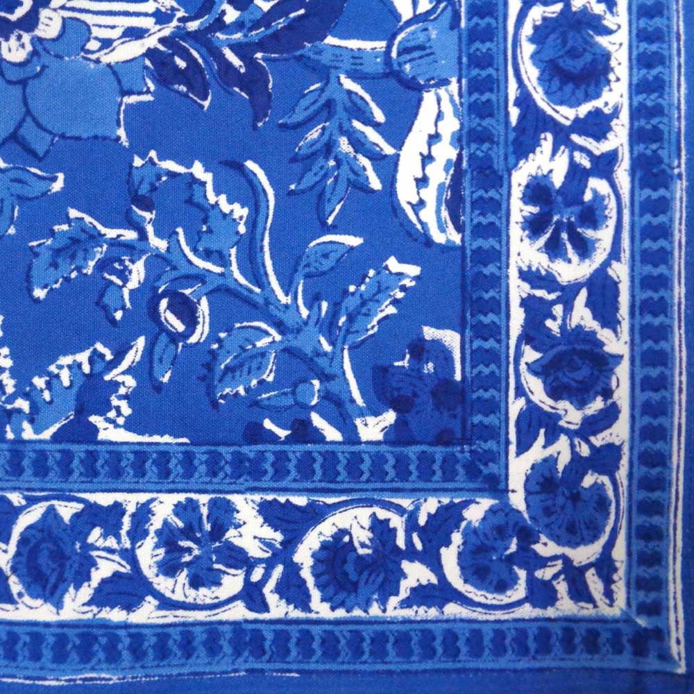 Hand Block Printed Cotton Canvas Table Mat 32x48 cms (Set of 2 Table mats) | Anarkali Blue Gud 106797