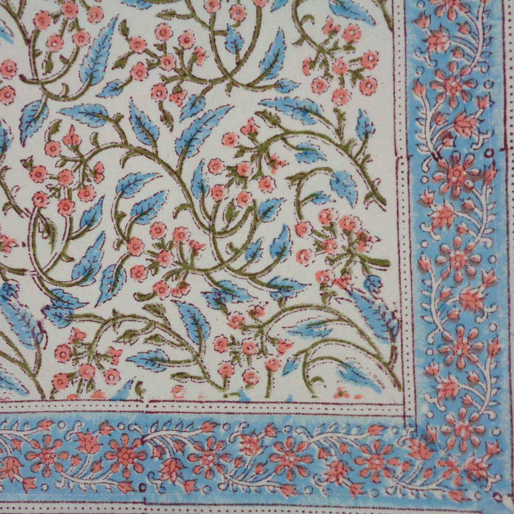 Hand Block Printed Cotton Canvas Table Mat 32x48 cms (Set of 2 Table mats) | Berry Pink 106128