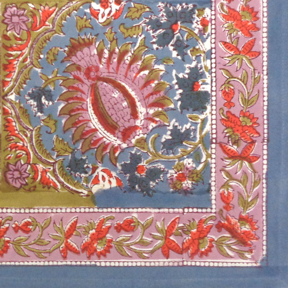 Hand Block Printed Cotton Canvas Table Mat 32x48 cms (Set of 2 Table mats) | Bird Of Paradise Gud 204347