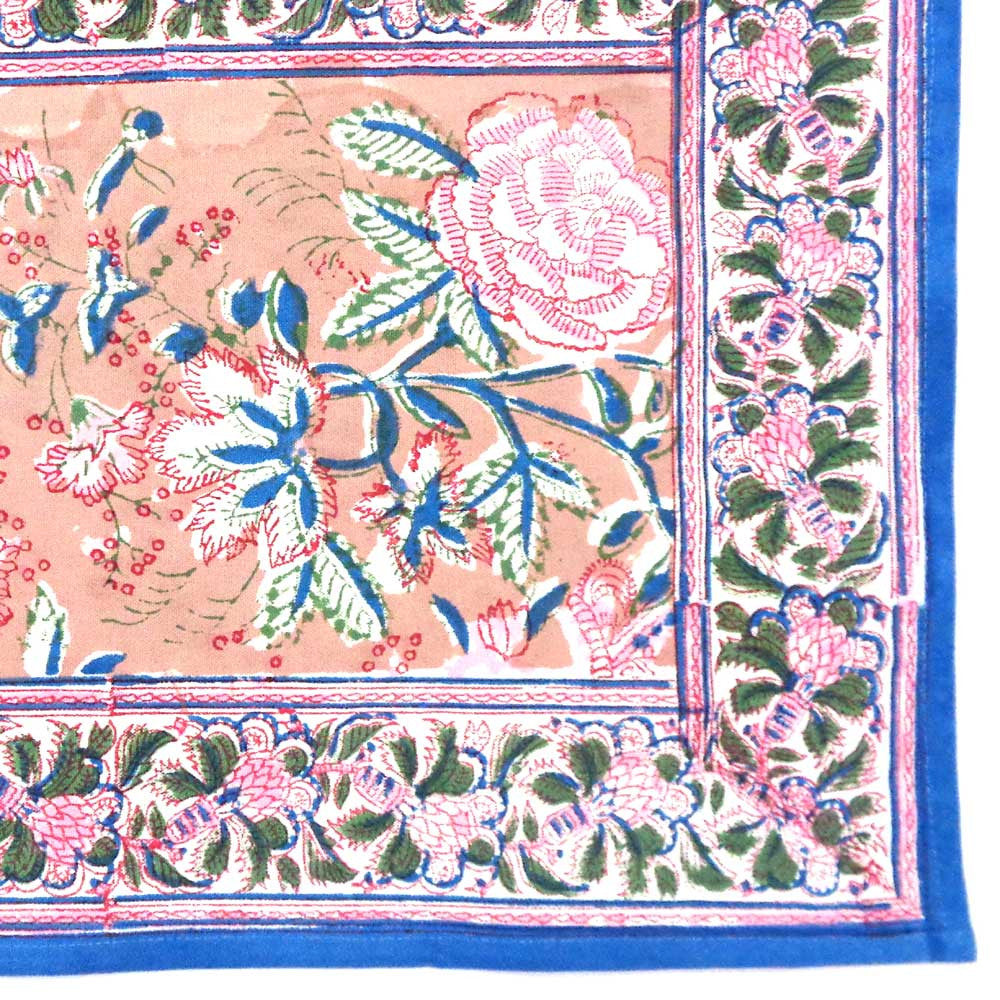 Hand Block Printed Cotton Canvas Table Mat 32x48 cms (Set of 2 Table mats) | Misty Rose Gud 202873