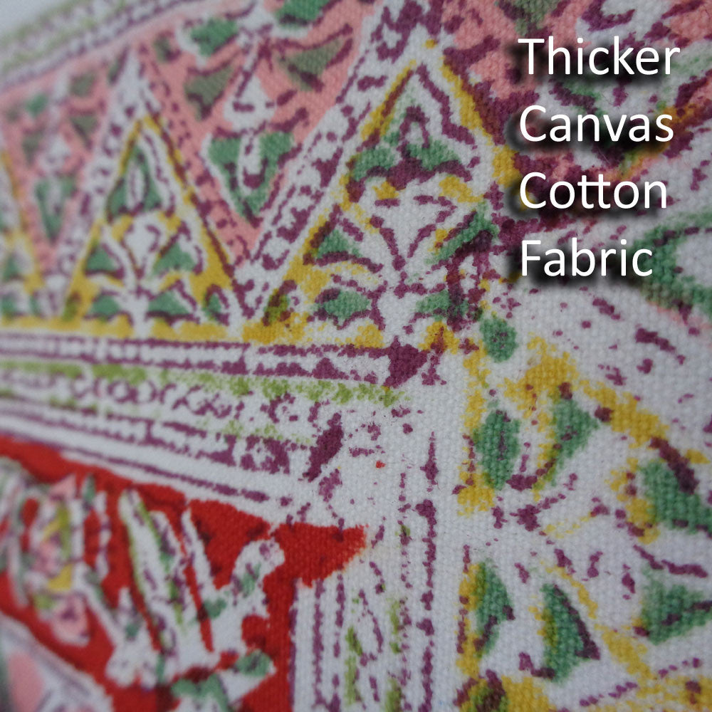 Hand Block Printed Cotton Canvas Table mat 32x48 csm (Set of 2 Table mats) | Frost Pink Floral 202816