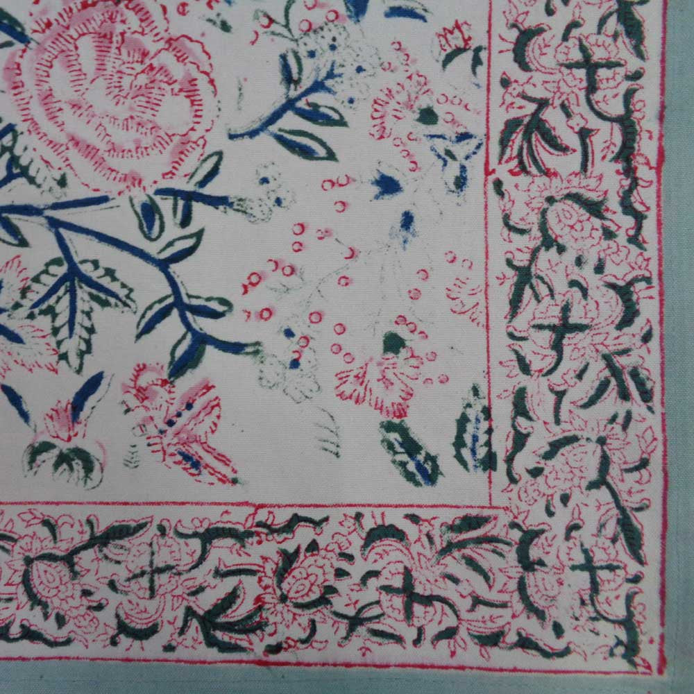 Hand Block Printed Cotton Canvas Table mat 32x48 csm (Set of 2 Table mats) | Naya Gulab Open 102263