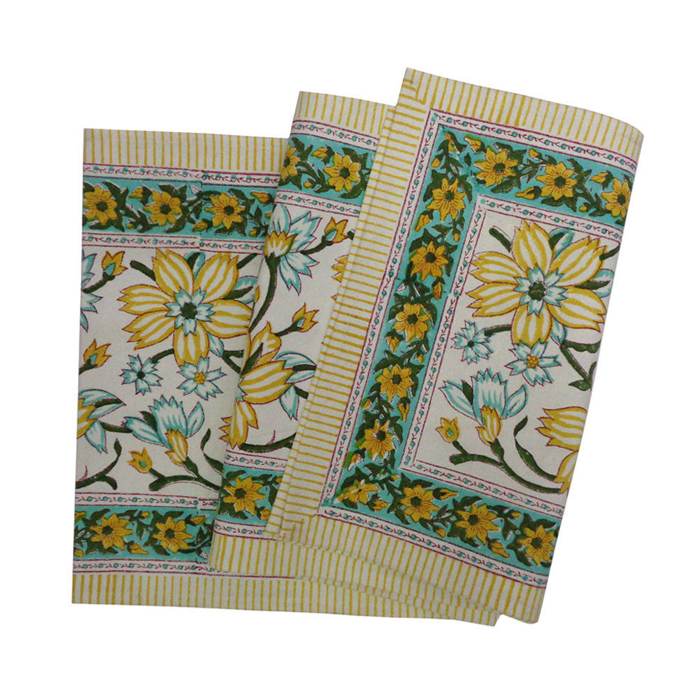 Hand Block Printed Cotton Canvas Table Runner 33x170 cms |  Champa Kali 204564