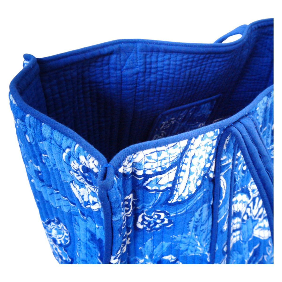 Hand Block Printed Cotton Quilted Tote Bag | Anarkali Blue Gud 106797