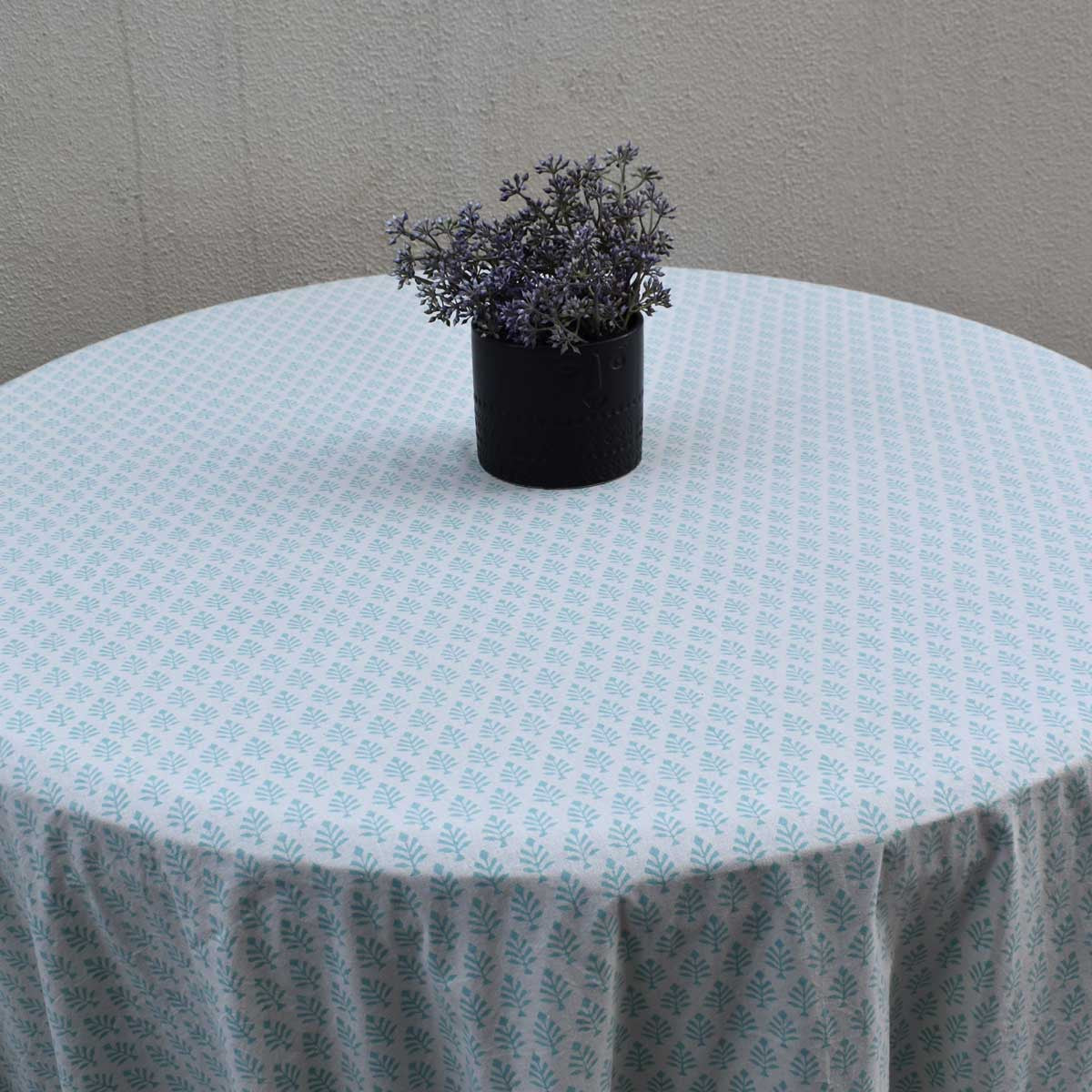 Hand Block Printed Cotton Round Tablecloth 220 cms| Neem Marina 701586