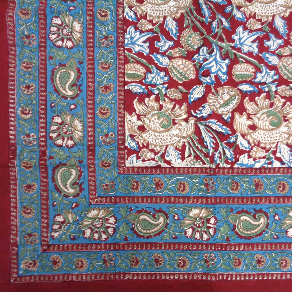 Hand Block Printed Cotton Tablecloth | Amarnath Cola 109009