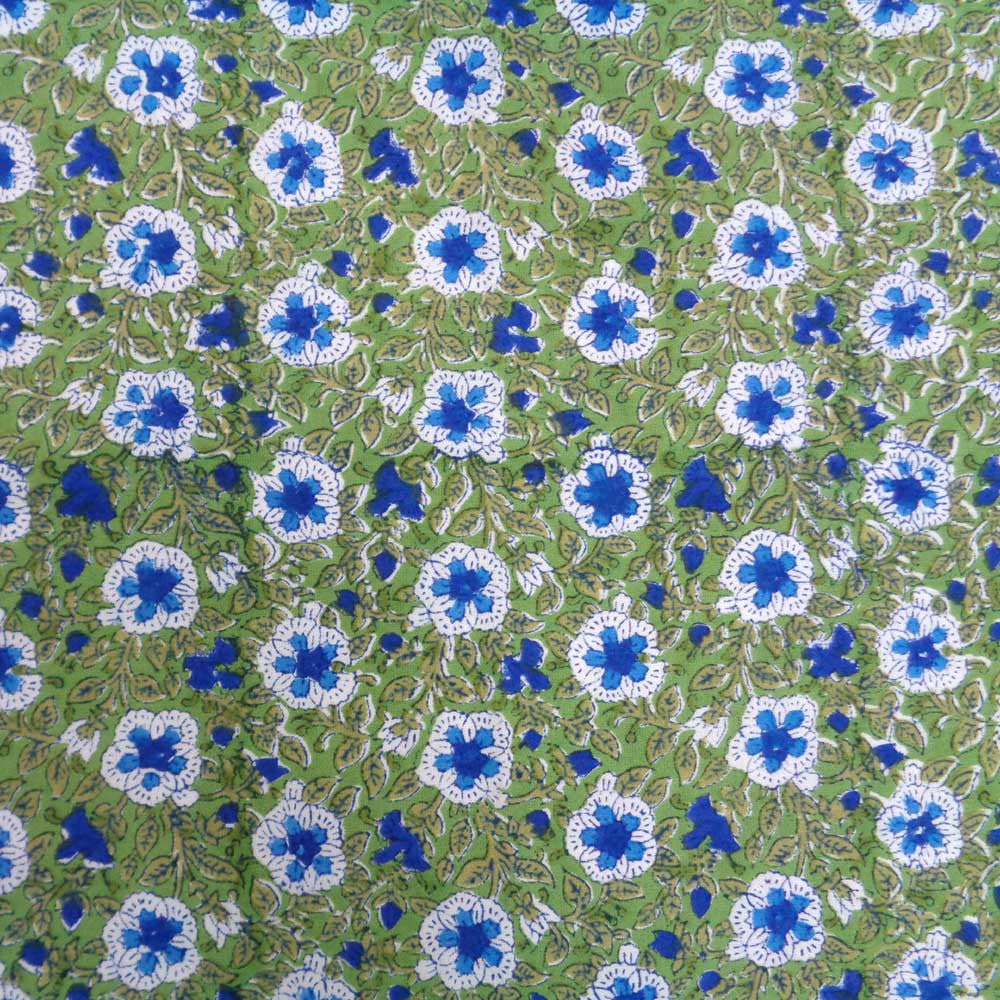 Hand Block Printed Cotton Tablecloth 150x220 | Anemone Green 109159