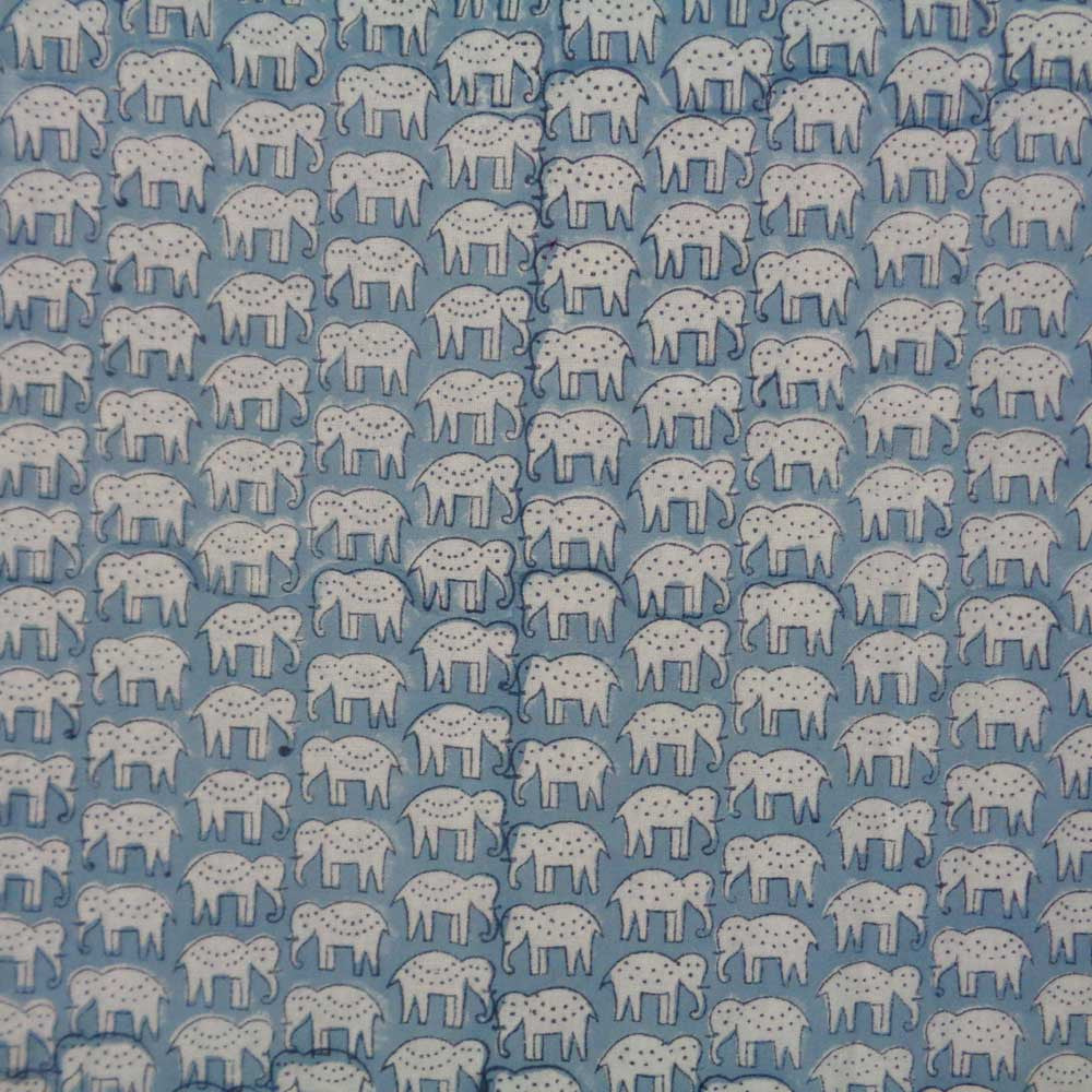 Hand Block Printed Cotton Tablecloth 150x220 | Elephant Blue 103474