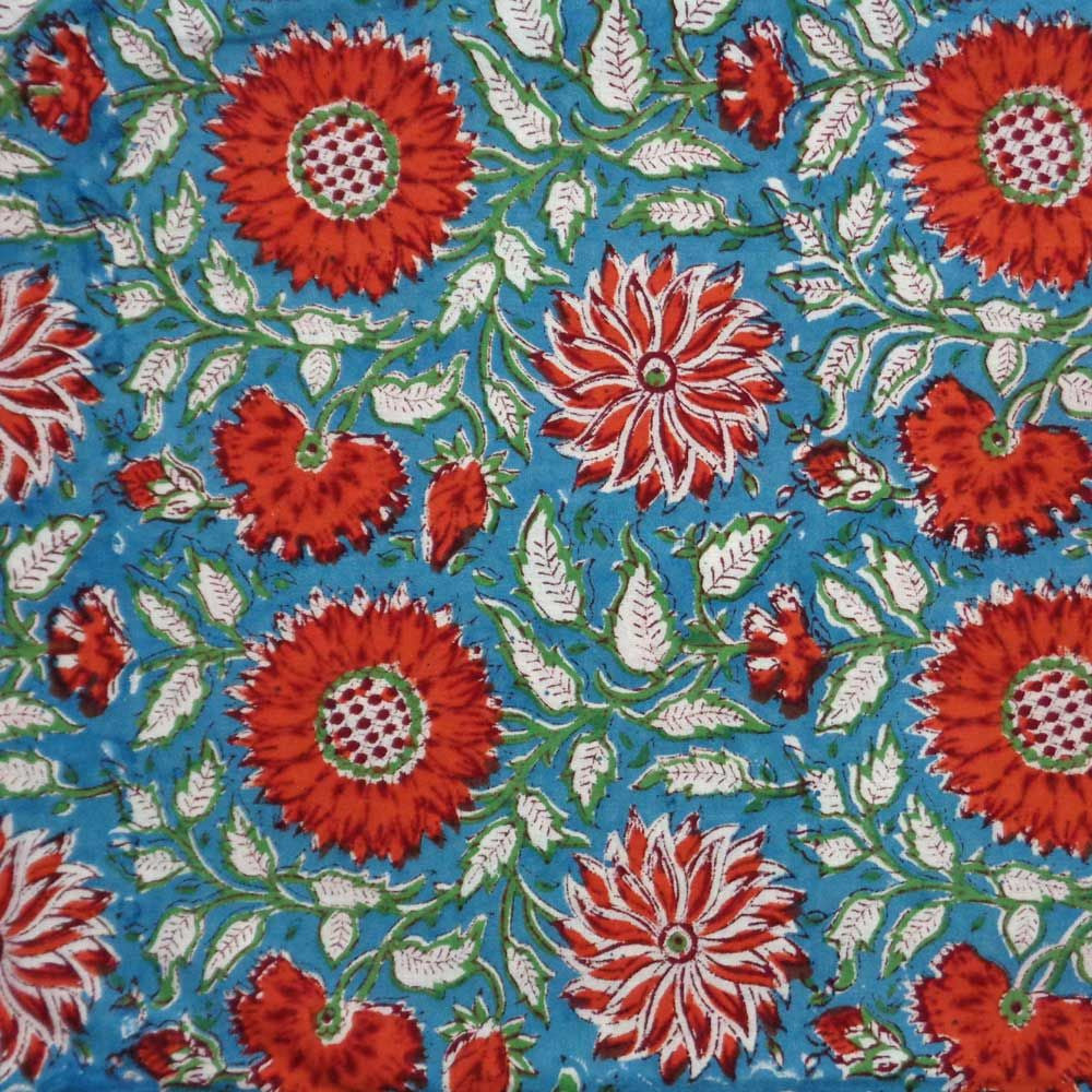 Hand Block Printed Cotton Tablecloth 150x220 | Naya Sooraj Lal Gud 9308