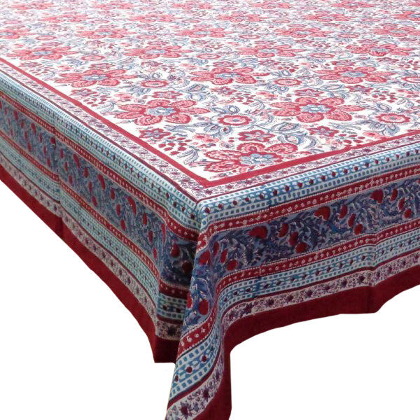 Hand Block Printed Cotton Tablecloth 150x220 | Rakhi Phool 109120