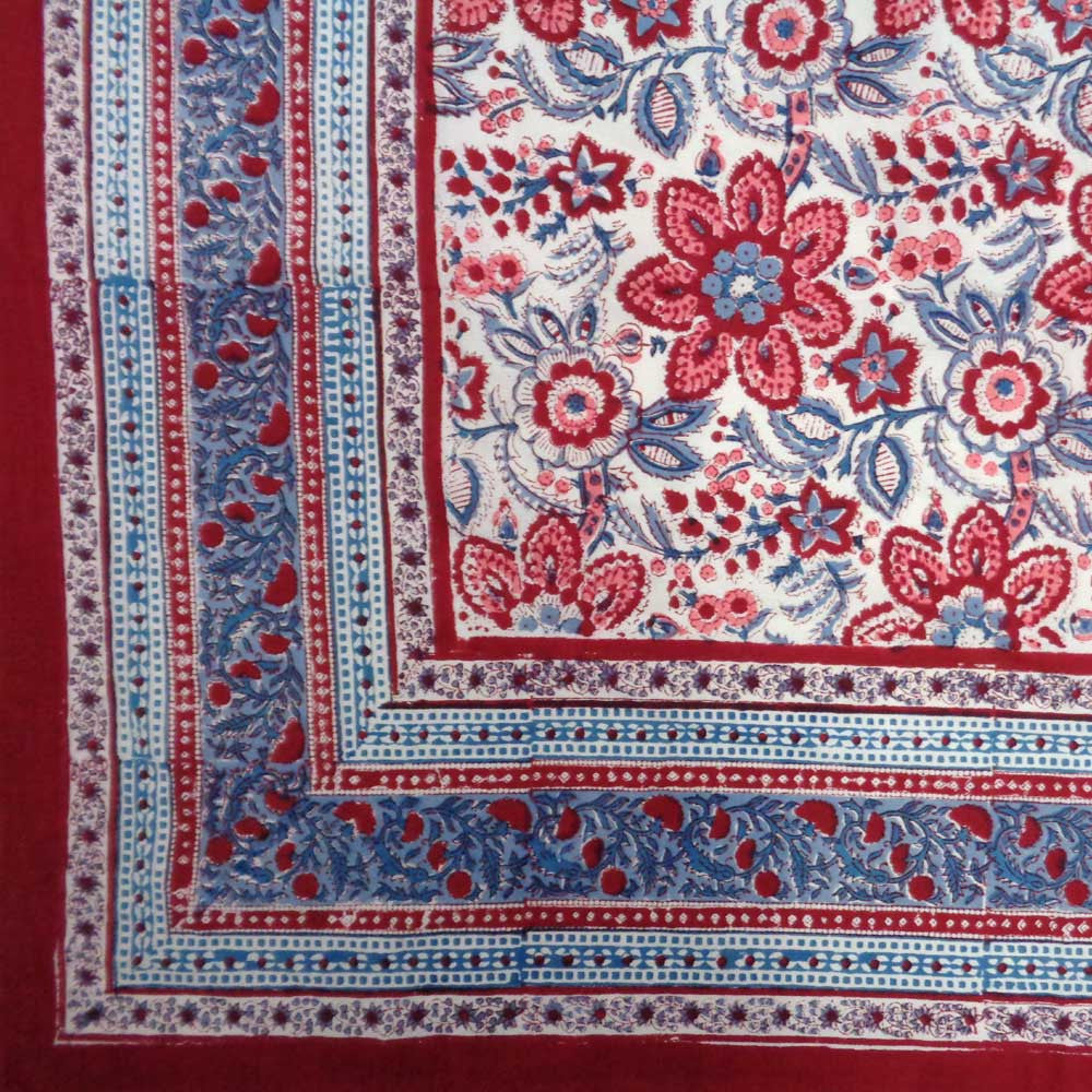 Hand Block Printed Cotton Tablecloth 150x220 | Rakhi Phool 109120