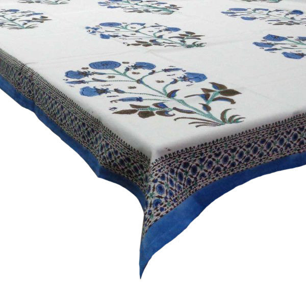 Hand Block Printed Cotton Tablecloth 150x220 | Sikander Boota Nila 109108