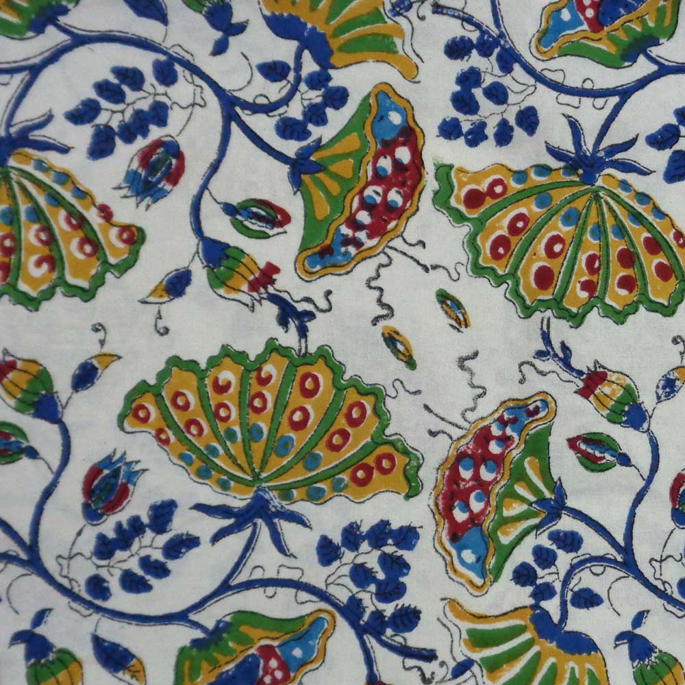 Hand Block Printed Cotton Tablecloth 150x220 | Waterlily Multi 108993