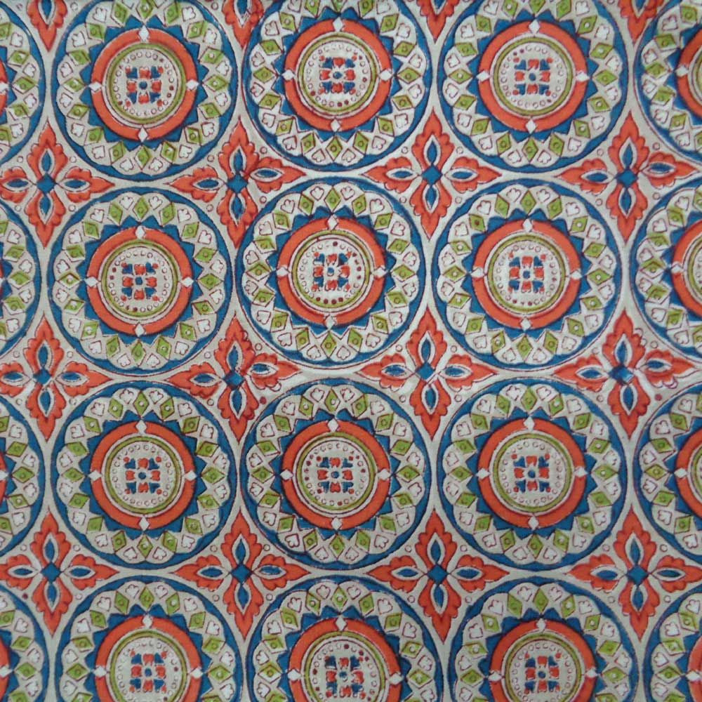 Hand Block Printed Cotton Tablecloth 150x220 cm | Gola Chokri Gud 3429