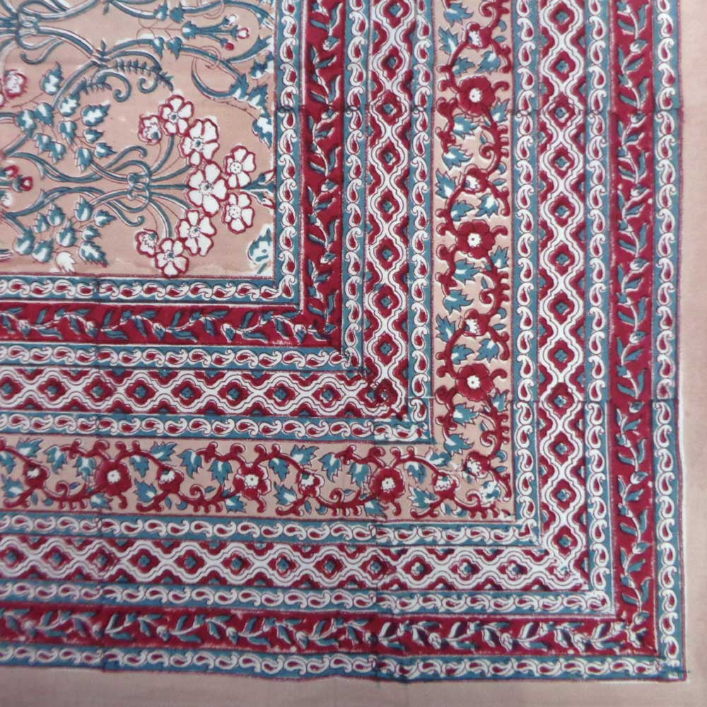 Hand Block Printed Cotton Tablecloth 150x220 cm | Raat Ki Rani Gud 104158