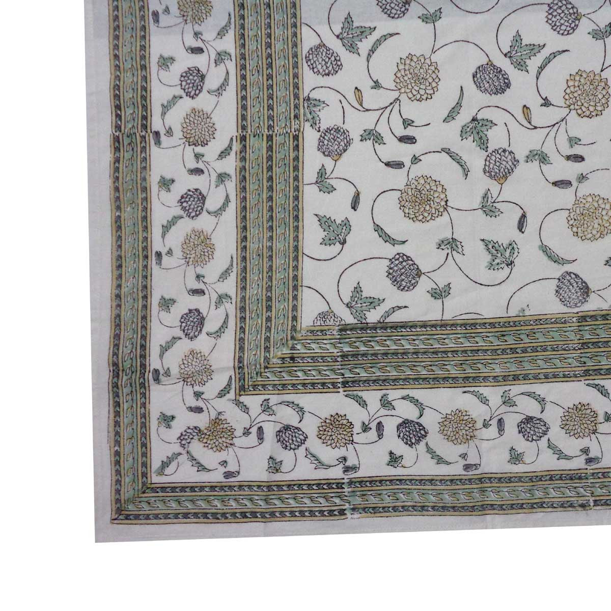 Hand Block Printed Cotton Tablecloth 150x220 cms |  504782