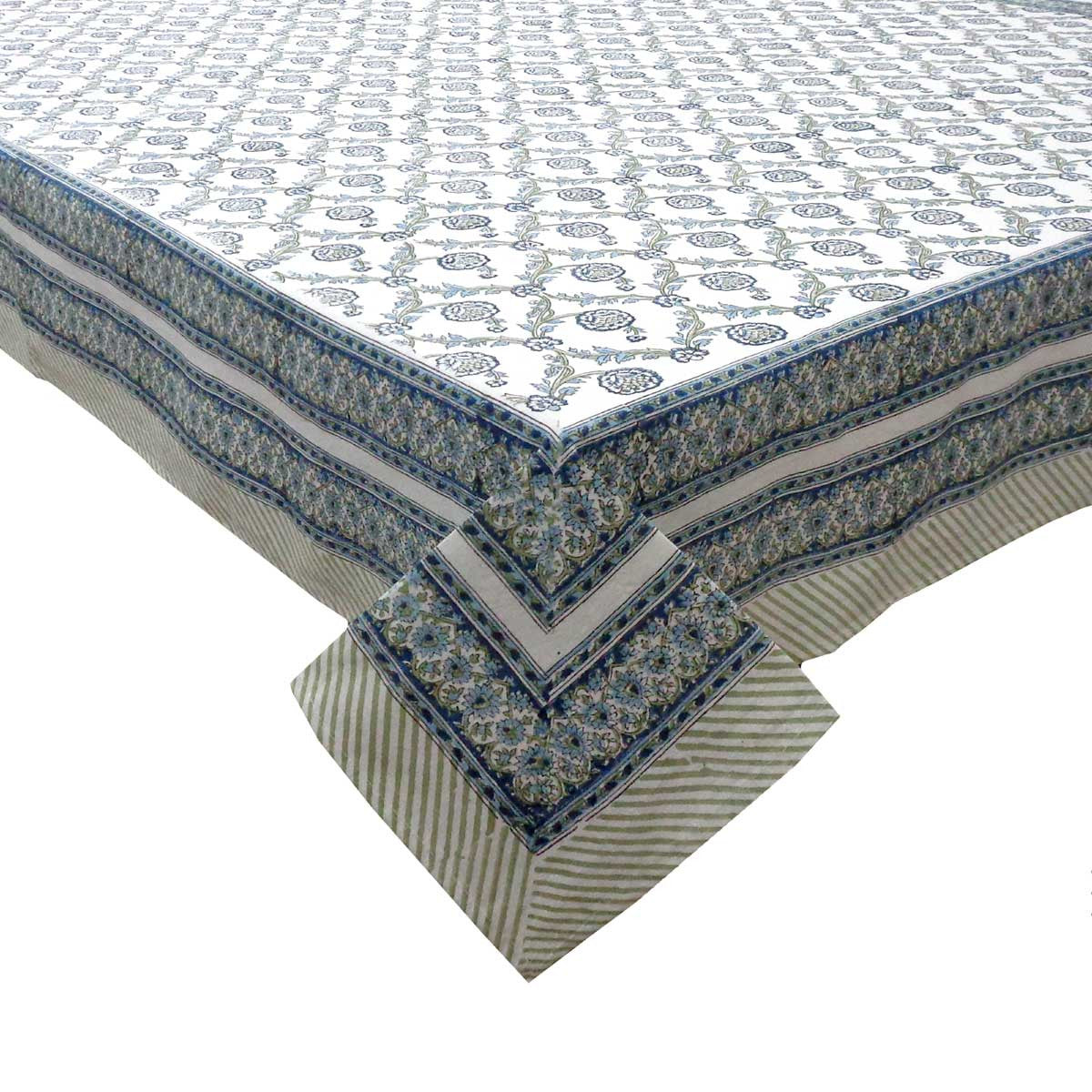 Hand Block Printed Cotton Tablecloth 150x220 cms |  504859