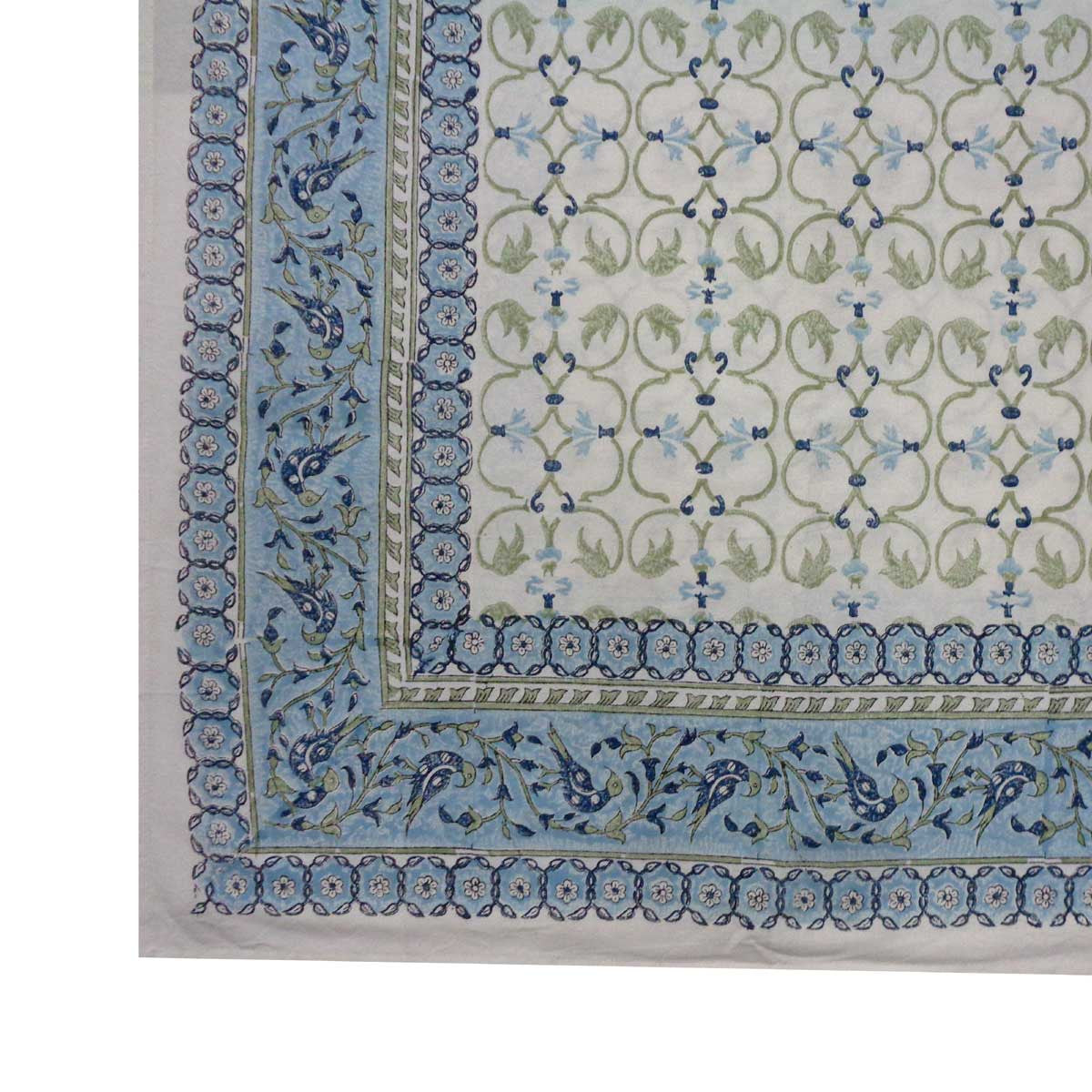 Hand Block Printed Cotton Tablecloth 150x220 cms | 504749