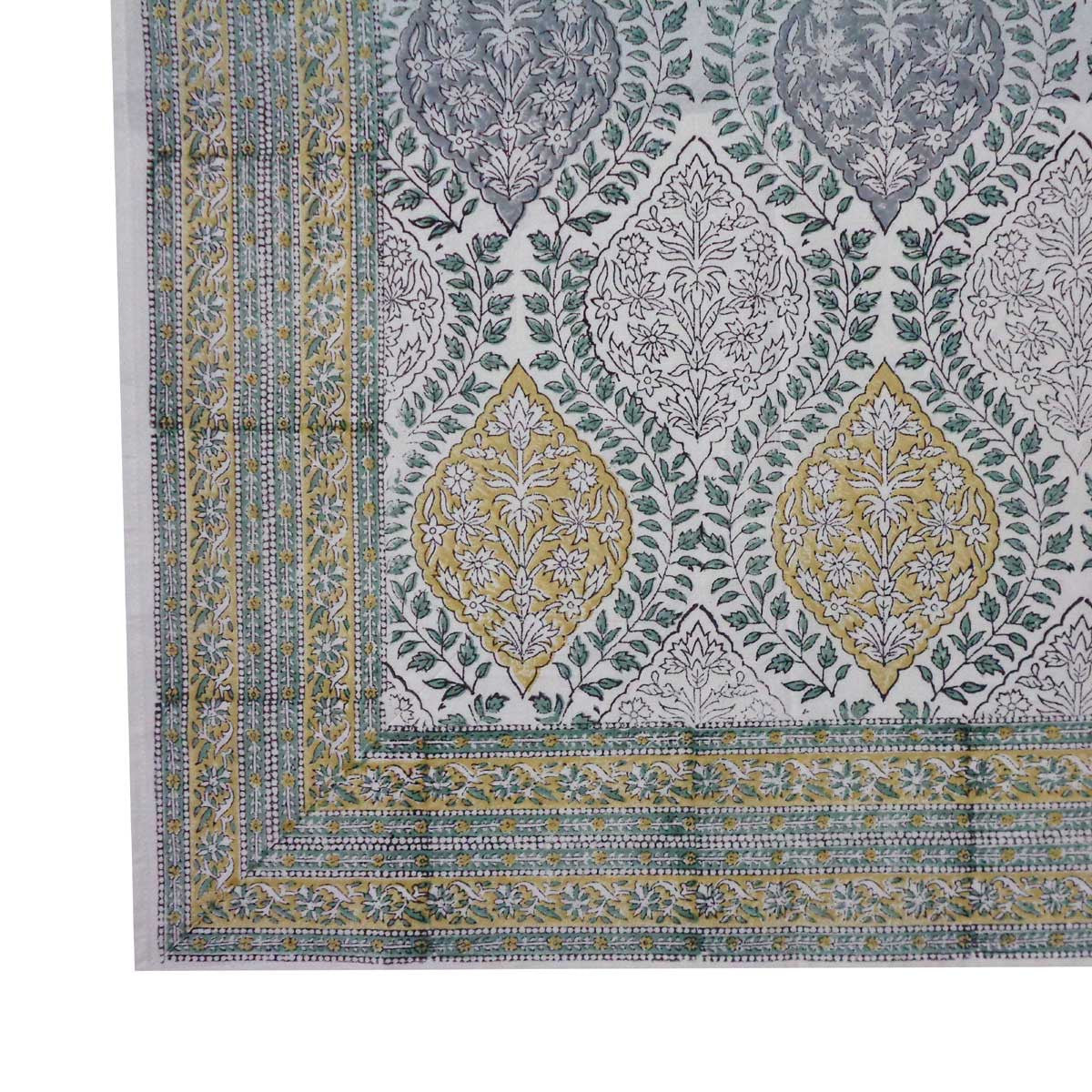 Hand Block Printed Cotton Tablecloth 150x220 cms | 504776