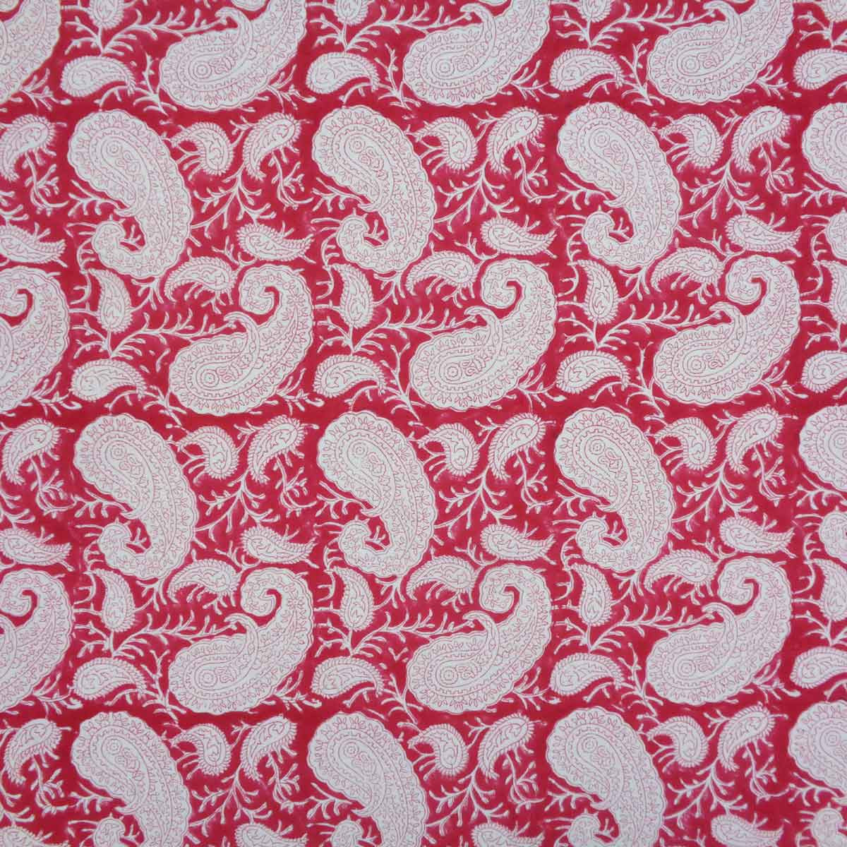 Hand Block Printed Cotton Tablecloth 150x220 cms | Ambi Raspberry 620630