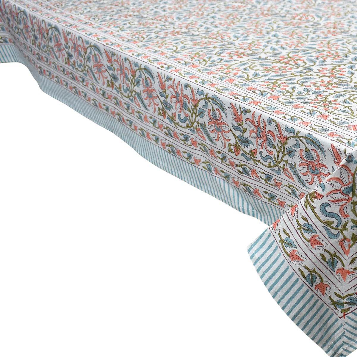Hand Block Printed Cotton Tablecloth 150x220 cms | Berry Pink 106128